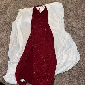 Elegant Burgundy Evening Gown